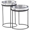 BEISTELLTISCHSET rund Silberfarben  - Silberfarben/Schwarz, MODERN, Metall (32,5/32,5/53cm) - MID.YOU