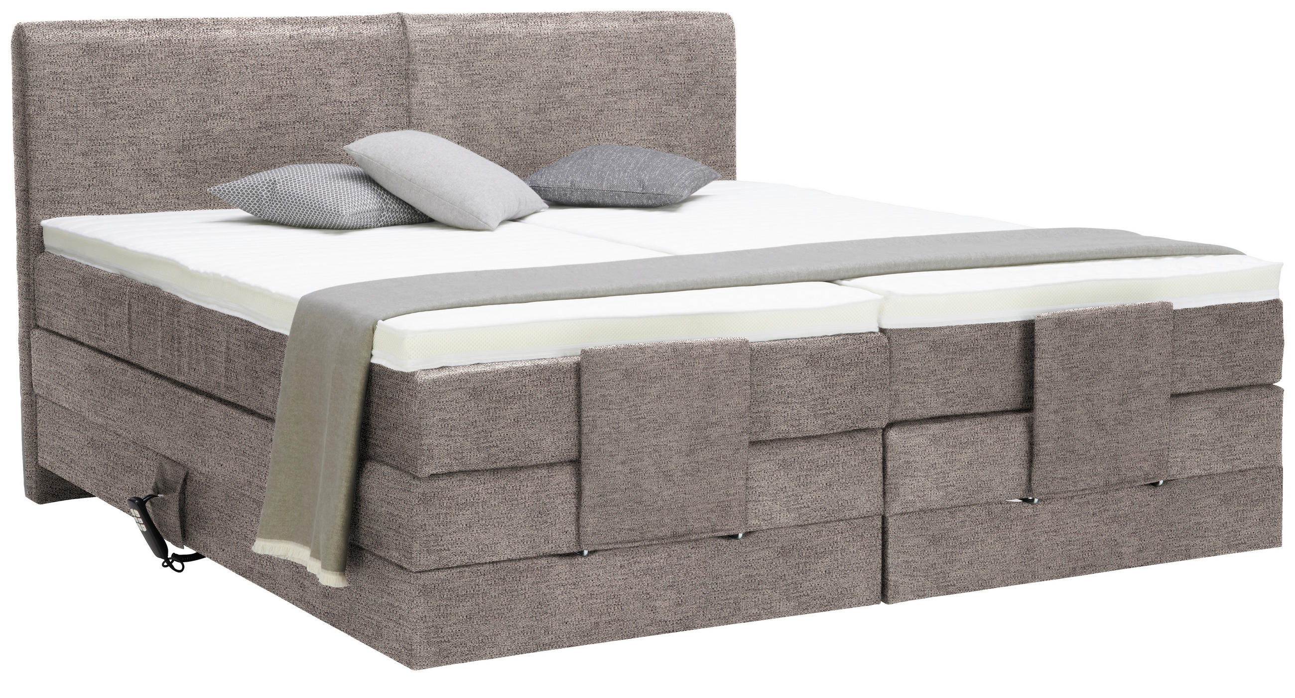 BOXSPRINGBETT 160/200 cm  in Braun  - Schwarz/Braun, Design, Kunststoff/Textil (160/200cm) - Hom`in