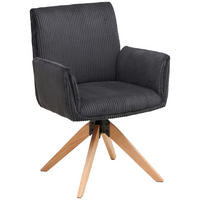ARMLEHNSTUHL in Textil, Holz, Metall Grau  - Naturfarben/Grau, LIFESTYLE, Holz/Textil (65/90/62,5cm) - MID.YOU