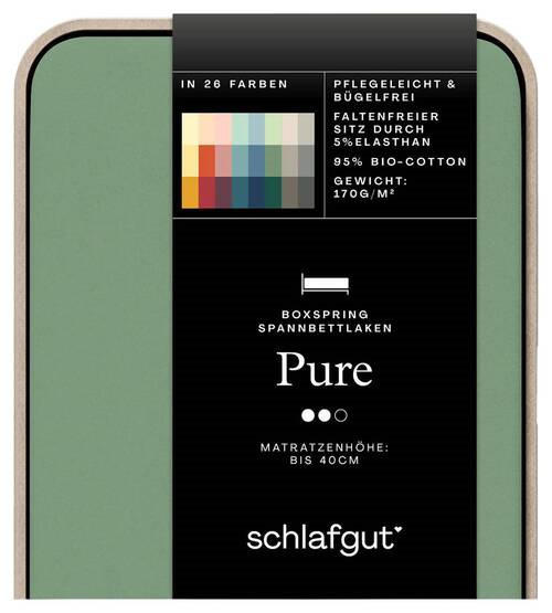 BOXSPRING-SPANNLEINTUCH PURE Jersey  - Grün, Basics, Textil (140-160/200-220cm) - Schlafgut