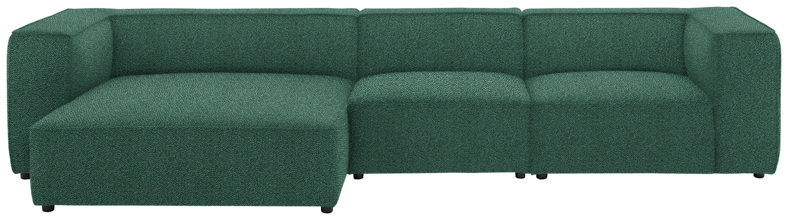 ECKSOFA in Flachgewebe Opal  164/341 cm  - Opal/Schwarz, Design, Kunststoff/Textil (164/341cm) - W.Schillig