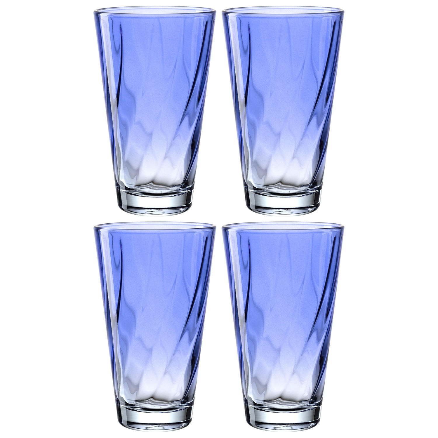 GLÄSERSET Twist 4-teilig  - Blau, Design, Glas (8,00/13,00/8,00cm) - Leonardo