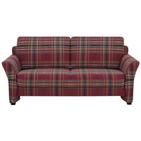 3-SITZER-SOFA in Flachgewebe Dunkelrot, Weinrot  - Weinrot/Schwarz, Konventionell, Holz/Textil (186/85/87cm) - Elegando
