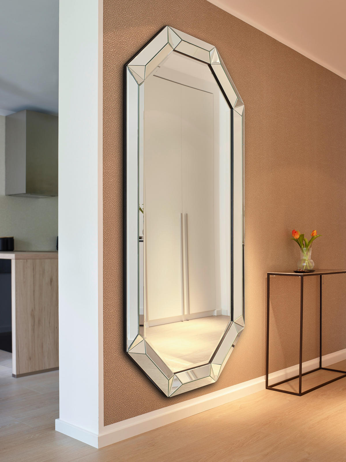 WANDSPIEGEL 100/200/5 cm    in Freiform  - MODERN, Glas/Holzwerkstoff (100/200/5cm) - Milino
