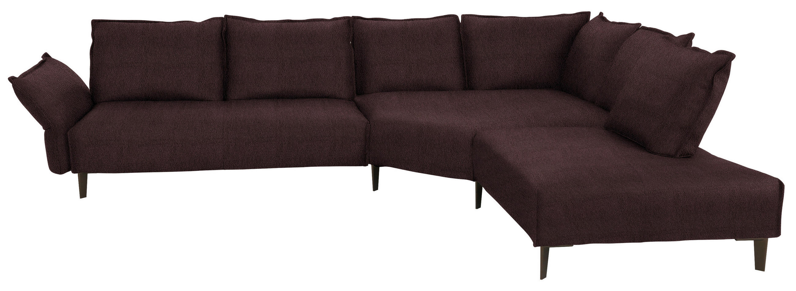 ECKSOFA in Echtleder Dunkelbraun  - Dunkelbraun/Schwarz, Design, Leder/Metall (340/272cm) - W.Schillig