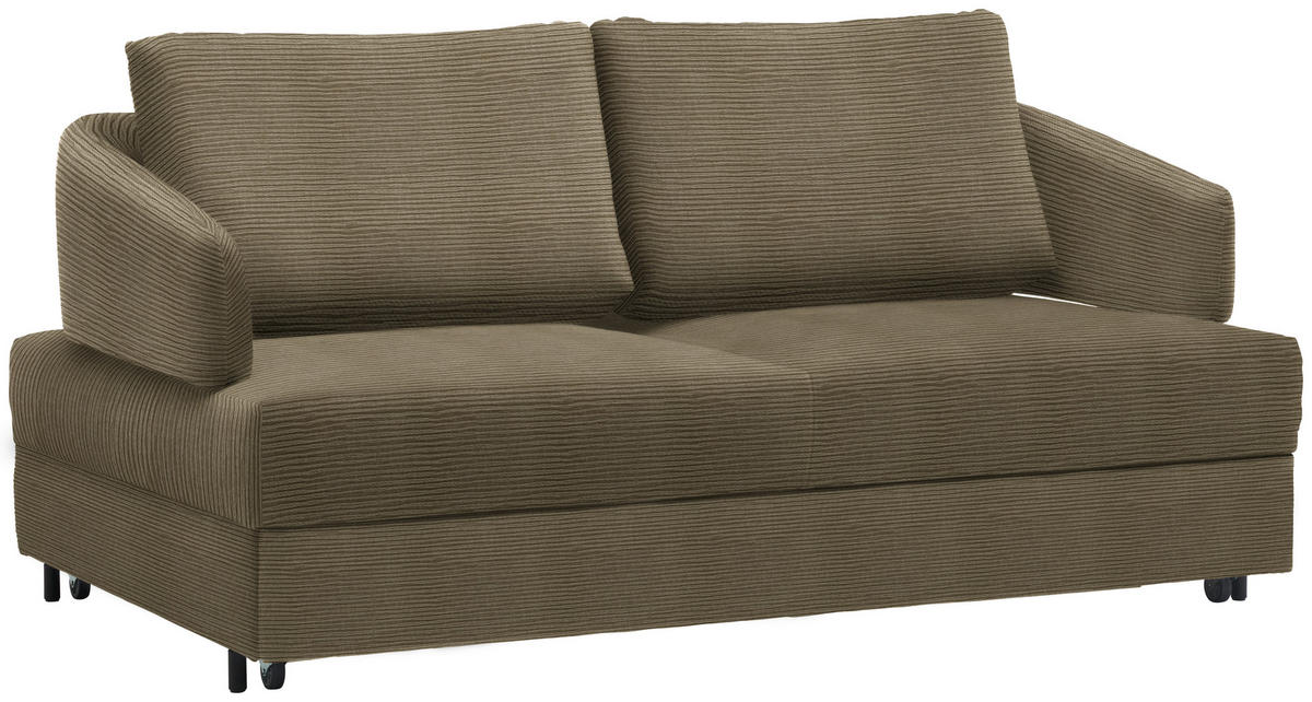 SCHLAFSOFA in Textil Braun  - Schwarz/Braun, Design, Textil/Metall (172/76-89/112-120cm) - Bali