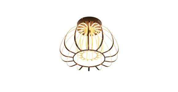 LED-DECKENLEUCHTE Ontario 44,5/33 cm  - Goldfarben/Schwarz, Design, Glas/Kunststoff (44,5/33cm) - Novel