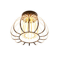 LED-DECKENLEUCHTE Ontario 44,5/33 cm   - Goldfarben/Schwarz, Design, Glas/Kunststoff (44,5/33cm) - Novel