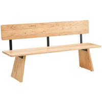 SITZBANK in Holz, Metall Schwarz, Akaziefarben  - Schwarz/Akaziefarben, MODERN, Holz/Metall (175/85/40cm) - MID.YOU