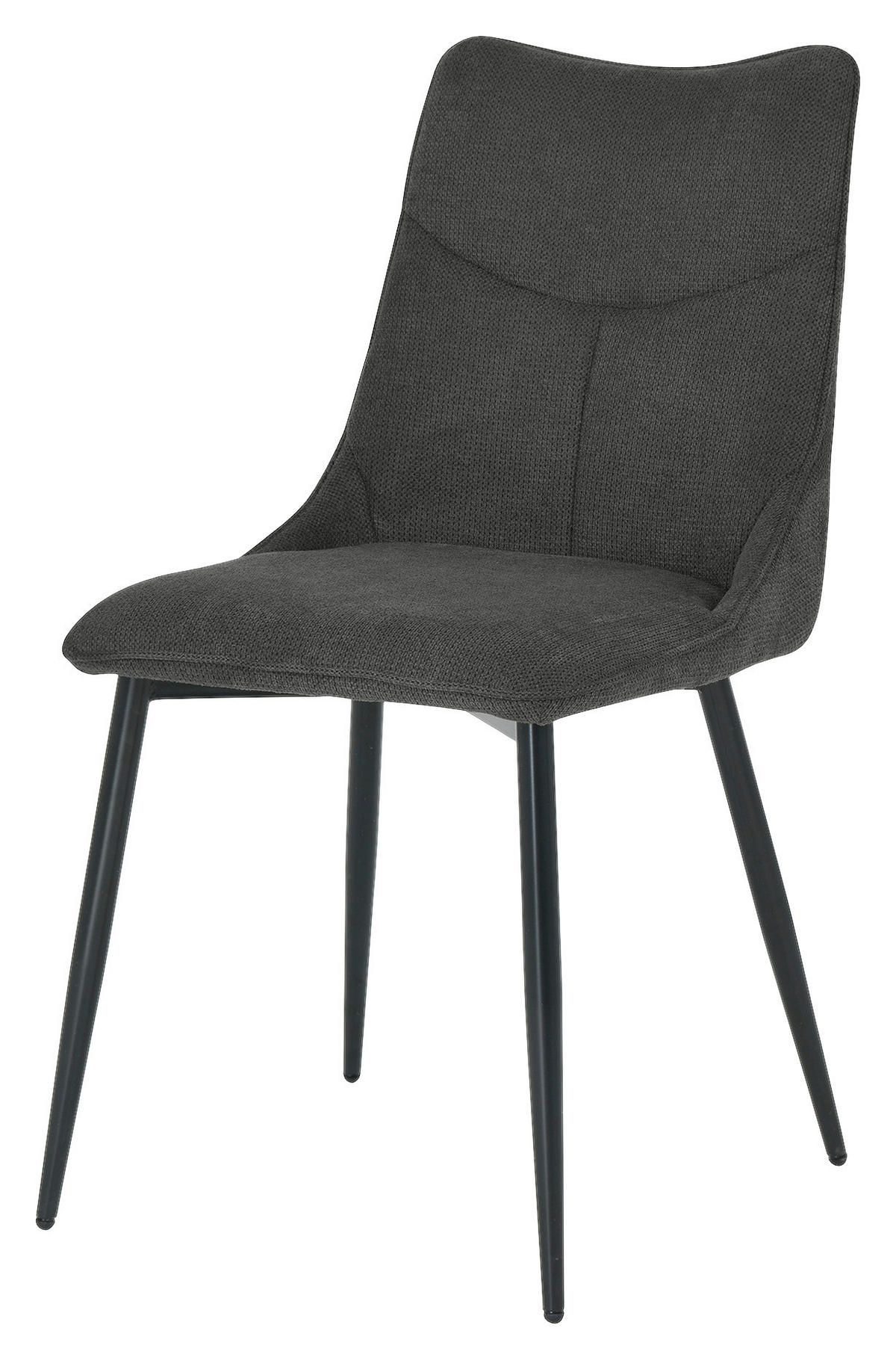 STUHL-SET 2 Stück  in Stahl Webstoff  - Anthrazit/Schwarz, Design, Textil/Metall (59/88/47cm) - MID.YOU