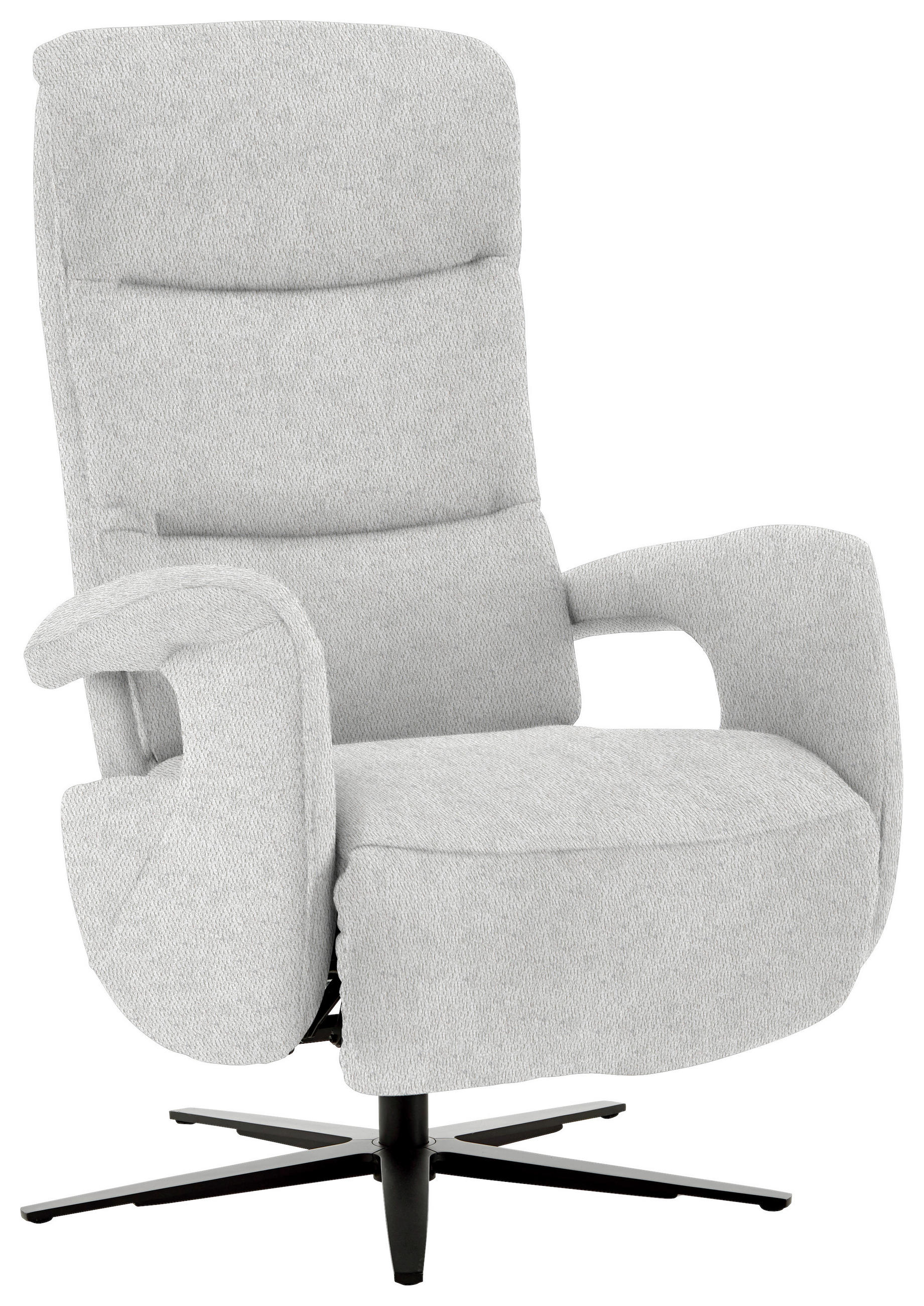 RELAXSESSEL in Textil Ecru  - Ecru/Schwarz, Design, Textil/Metall (71/112/83cm) - Beldomo Style