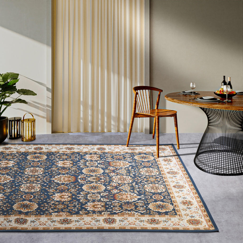 Thumbnail - Villeroy & Boch Outdoorteppich Kollektion 1767, Blau, Creme, Kunststoff, orientalisch, rechteckig, 120x180 cm, Oeko-Tex®...