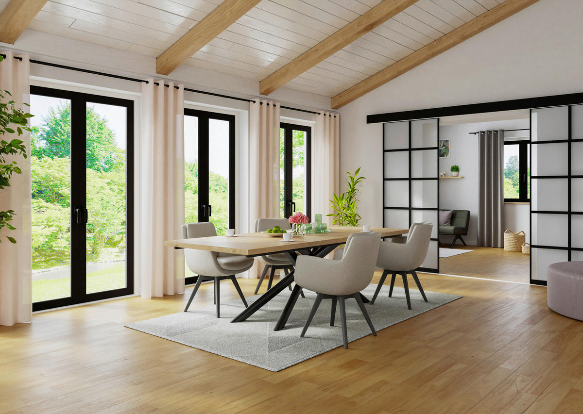 ÖSENVORHANG halbtransparent  - Naturfarben, Basics, Textil (140/245cm) - Fuggerhaus
