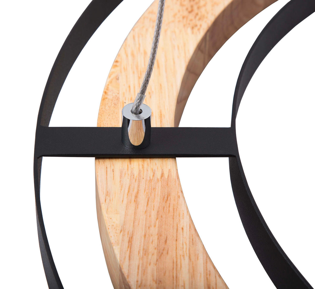 LED-HÄNGELEUCHTE 56,5/150 cm  - Eichefarben/Schwarz, Design, Holz/Metall (56,5/150cm) - Globo