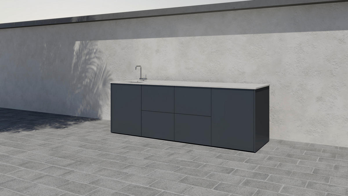 OUTDOORKÜCHE  - Sandfarben/Anthrazit, Basics, Keramik/Metall (262/92,5-98,5/63,3cm) - Dieter Knoll