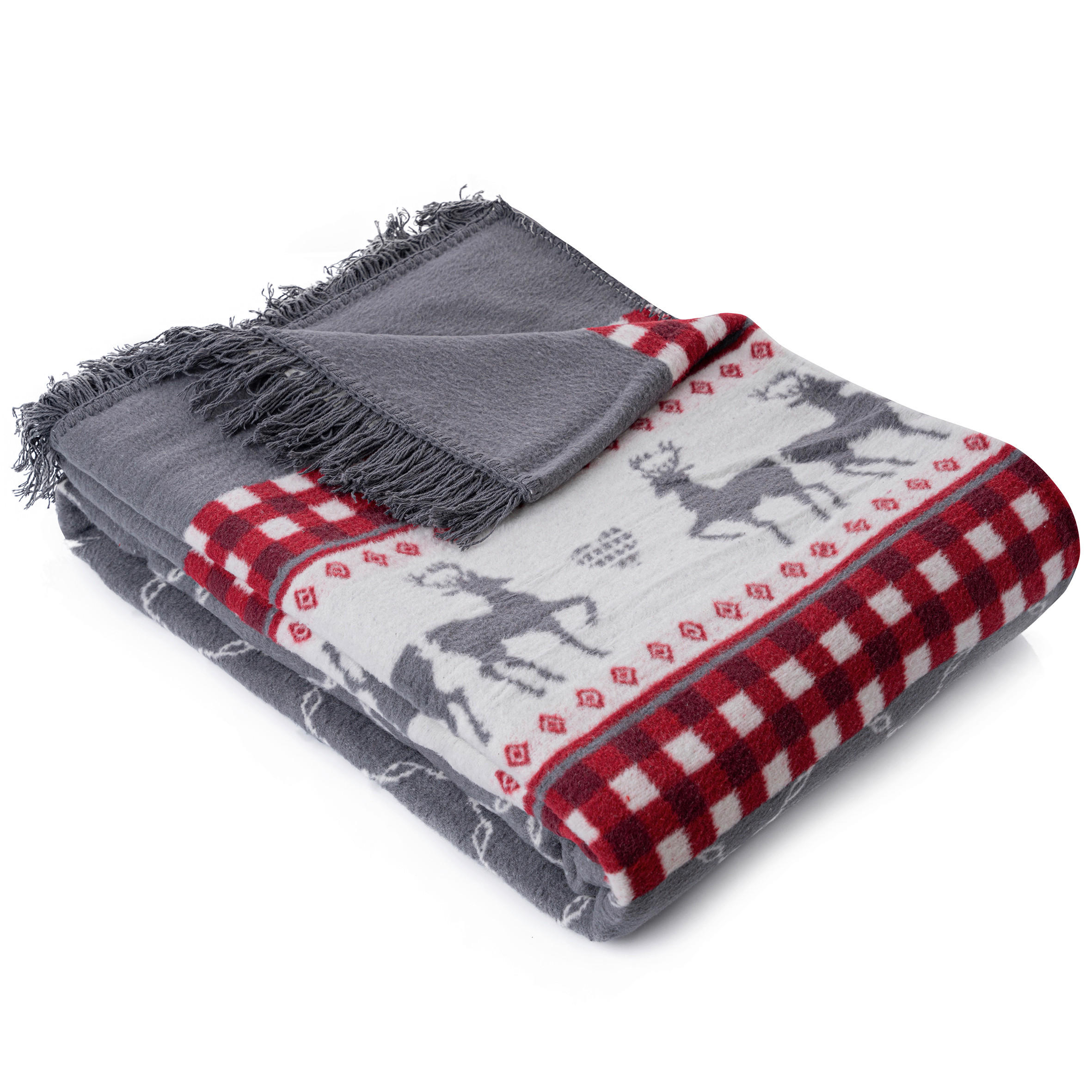 PLAID 180/220 cm  - Rot/Weiß, Basics, Kunststoff/Textil (180/220cm) - X-Mas