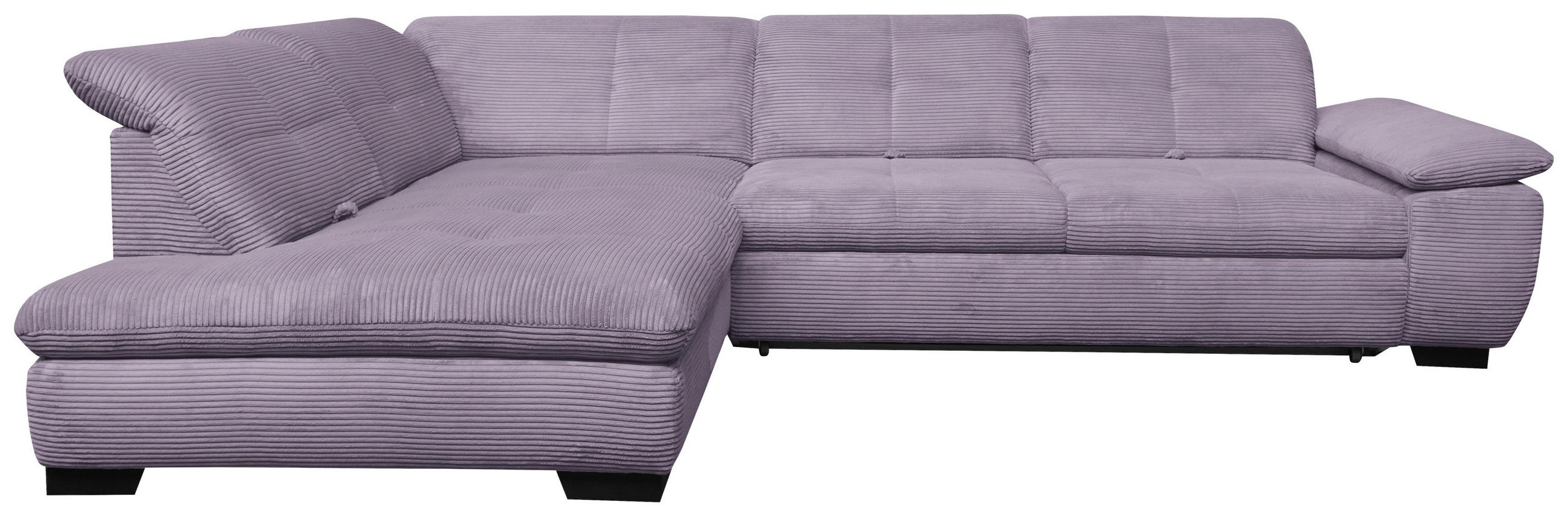 ECKSOFA in Cord Lila  - Lila/Schwarz, Design, Textil/Metall (242/313cm) - Xora