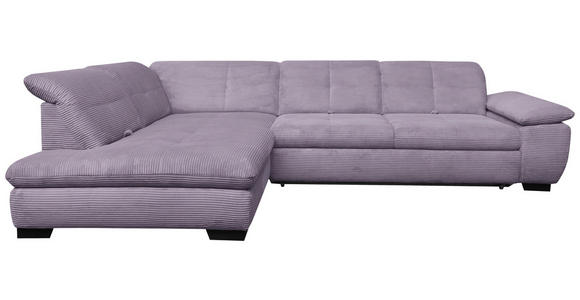 ECKSOFA in Cord Lila  - Lila/Schwarz, Design, Textil/Metall (242/313cm) - Xora