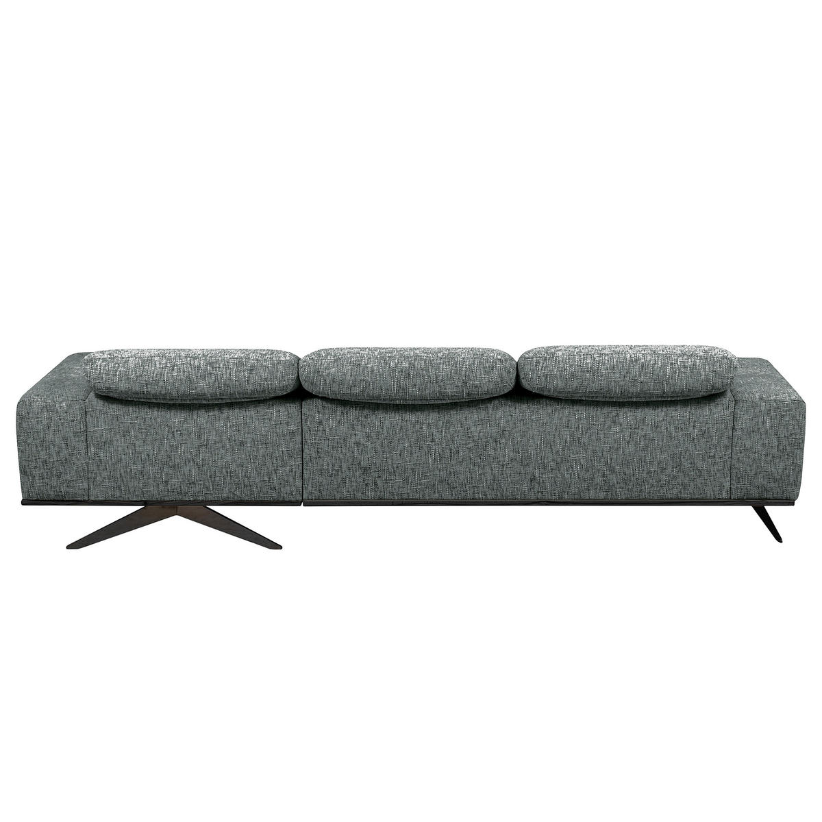 ECKSOFA PORTLAND Anthrazit Struktur Kopfteilverstellung  - Anthrazit/Schwarz, Design, Holz/Textil (295/187cm) - Livetastic