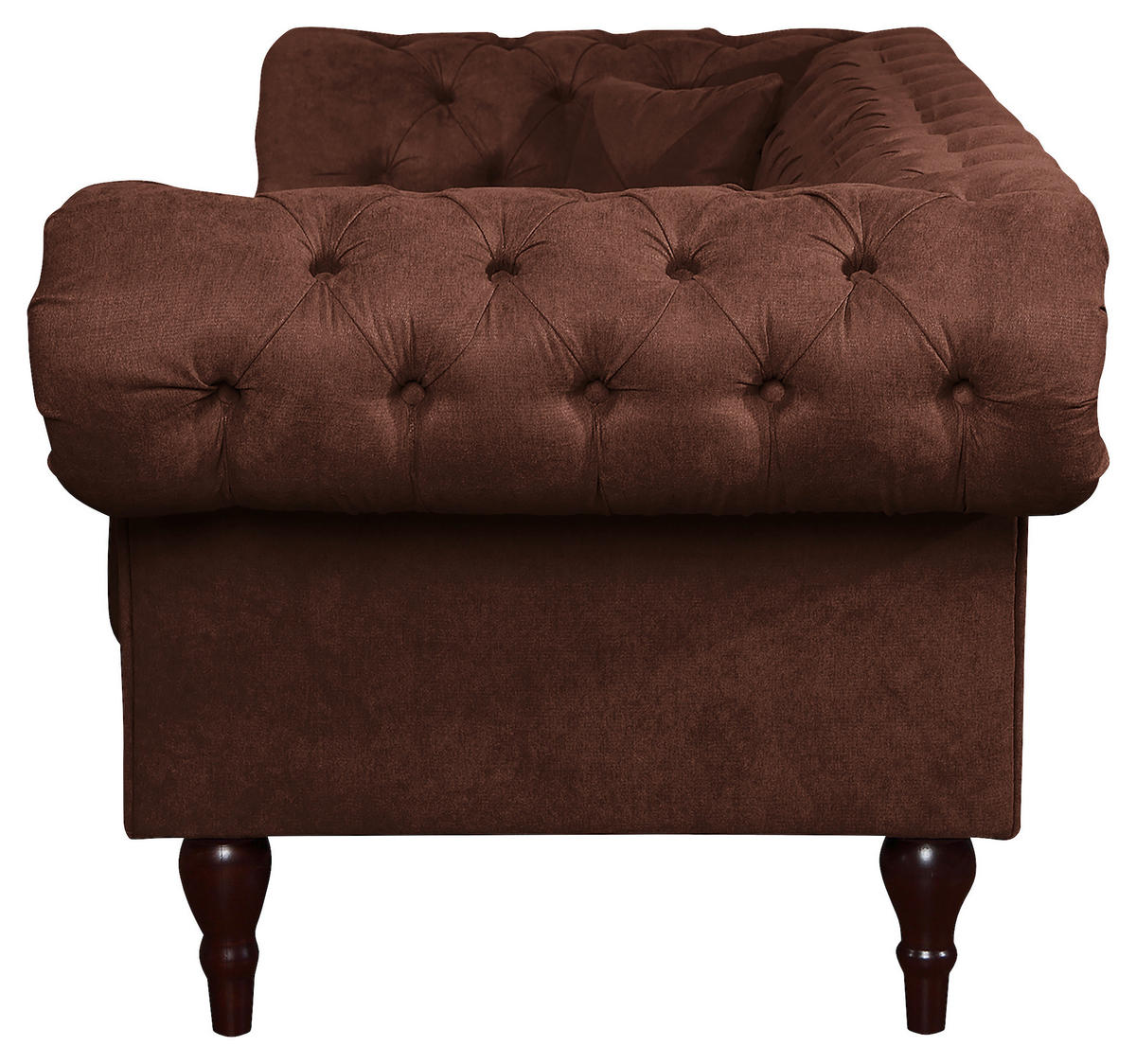 3-SITZER-SOFA Mikrofaser Braun  - Braun/Cappuccino, Design, Holz/Textil (232/79/97cm) - Livetastic