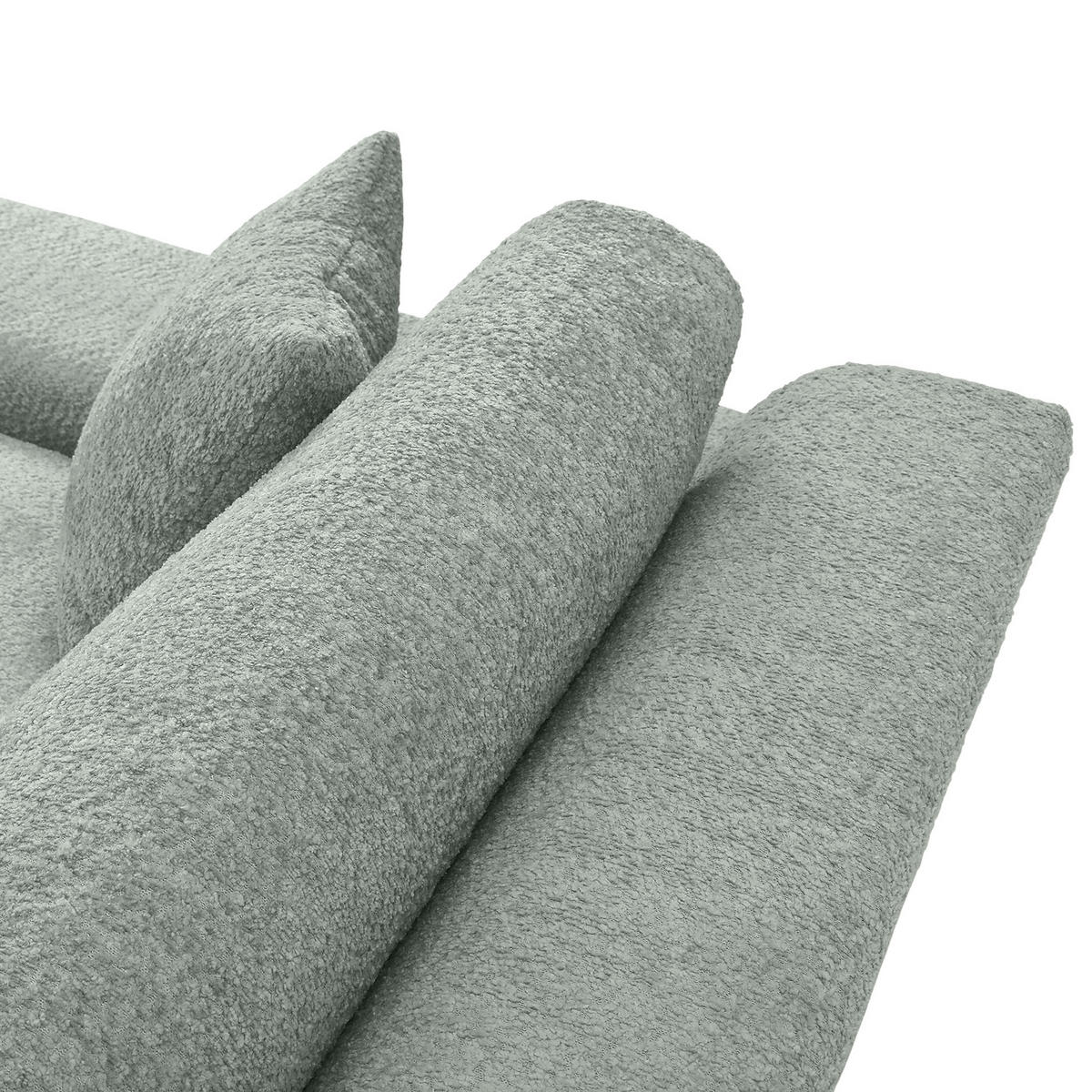 BIGSOFA Struktur, Bouclé Eukalyptusholzfarben  - Greige/Eukalyptusholzfarben, Modern, Kunststoff/Textil (240/76/125cm) - Landscape