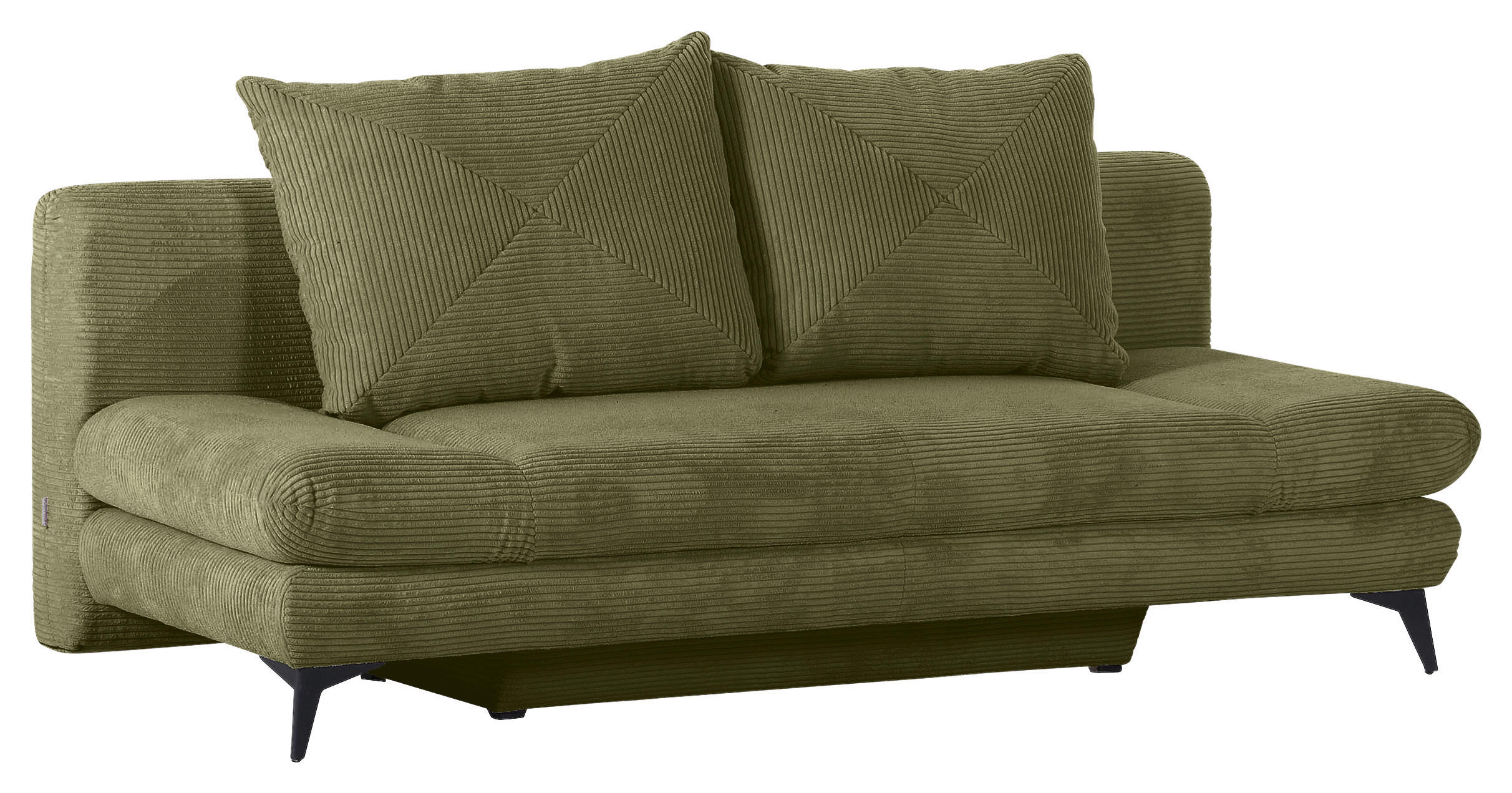 SOFA LEŽAJ tamnozelena  - tamnozelena/crna, Konvencionalno, tekstil/metal (200/78/95cm) - home24