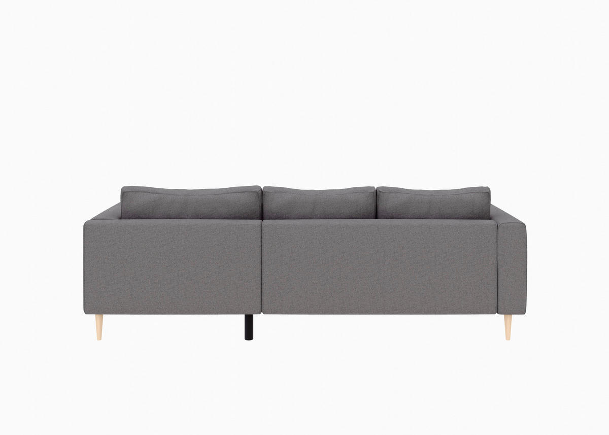 ECKSCHLAFSOFA  mit Rücken echt, Armteil links, Armteil rechts Struktur Anthrazit  - Anthrazit/Buchefarben, MODERN, Holz/Textil (232/161cm) - Trendmanufaktur