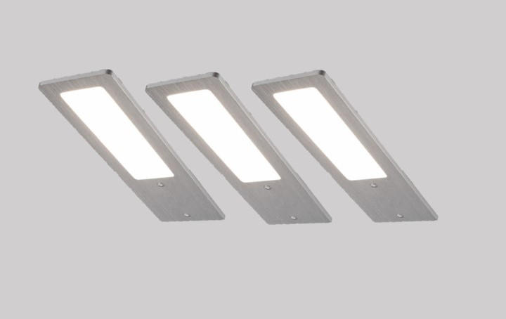 UNTERBAULEUCHTEN-SET 6/0,5/19 cm   - Alufarben, Basics, Metall (6/0,5/19cm)