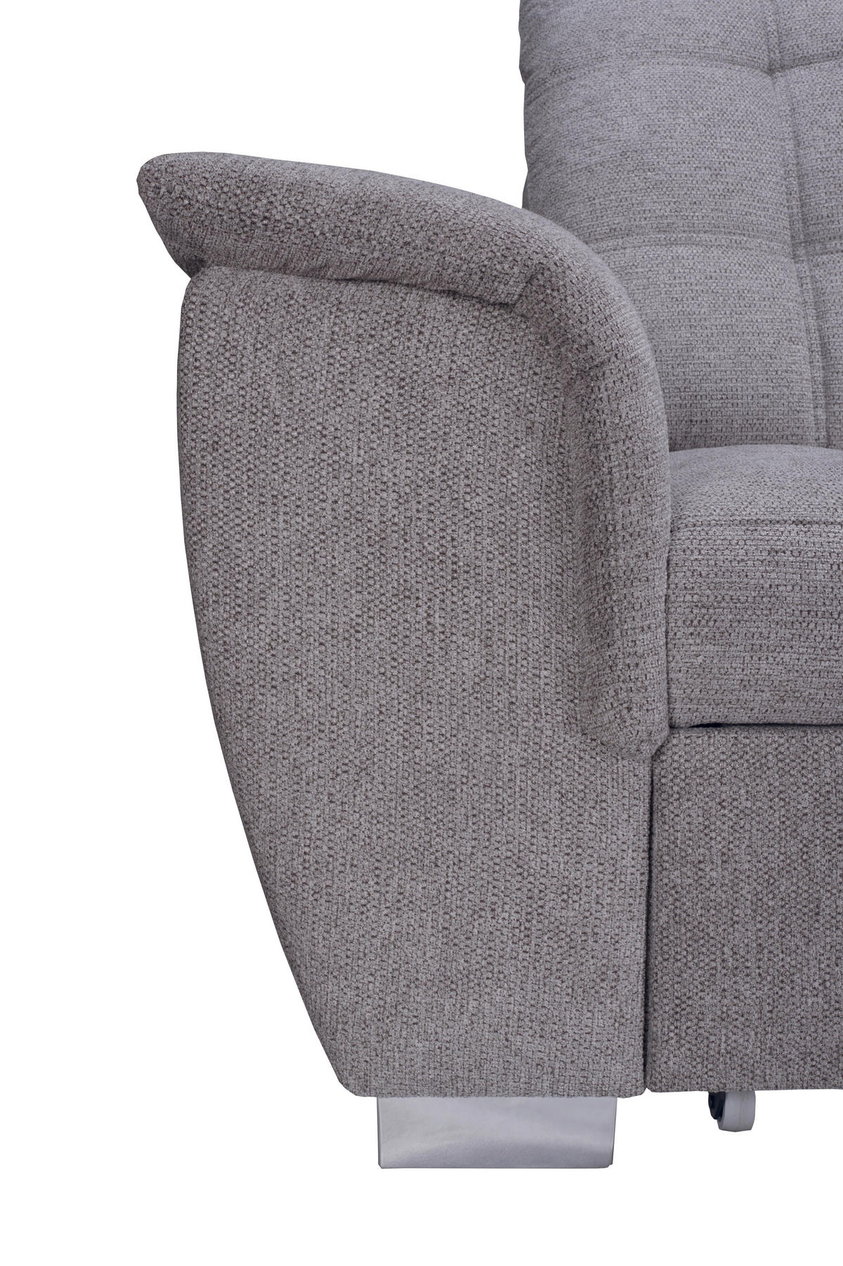 ECKSOFA Dunkelbraun Chenille  - Chromfarben/Dunkelbraun, KONVENTIONELL, Kunststoff/Textil (260/205cm) - Carryhome