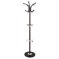GARDEROBENSTÄNDER in Dunkelbraun, Chromfarben 37/171/37 cm   - Chromfarben/Dunkelbraun, Design, Stein/Metall (37/171/37cm)