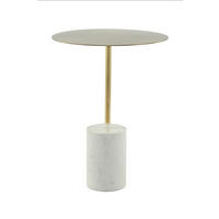 BEISTELLTISCH Weiß, Goldfarben  - Goldfarben/Weiß, Design, Glas/Stein (40 cm/54 cm/40 cmcm) - Kayoom