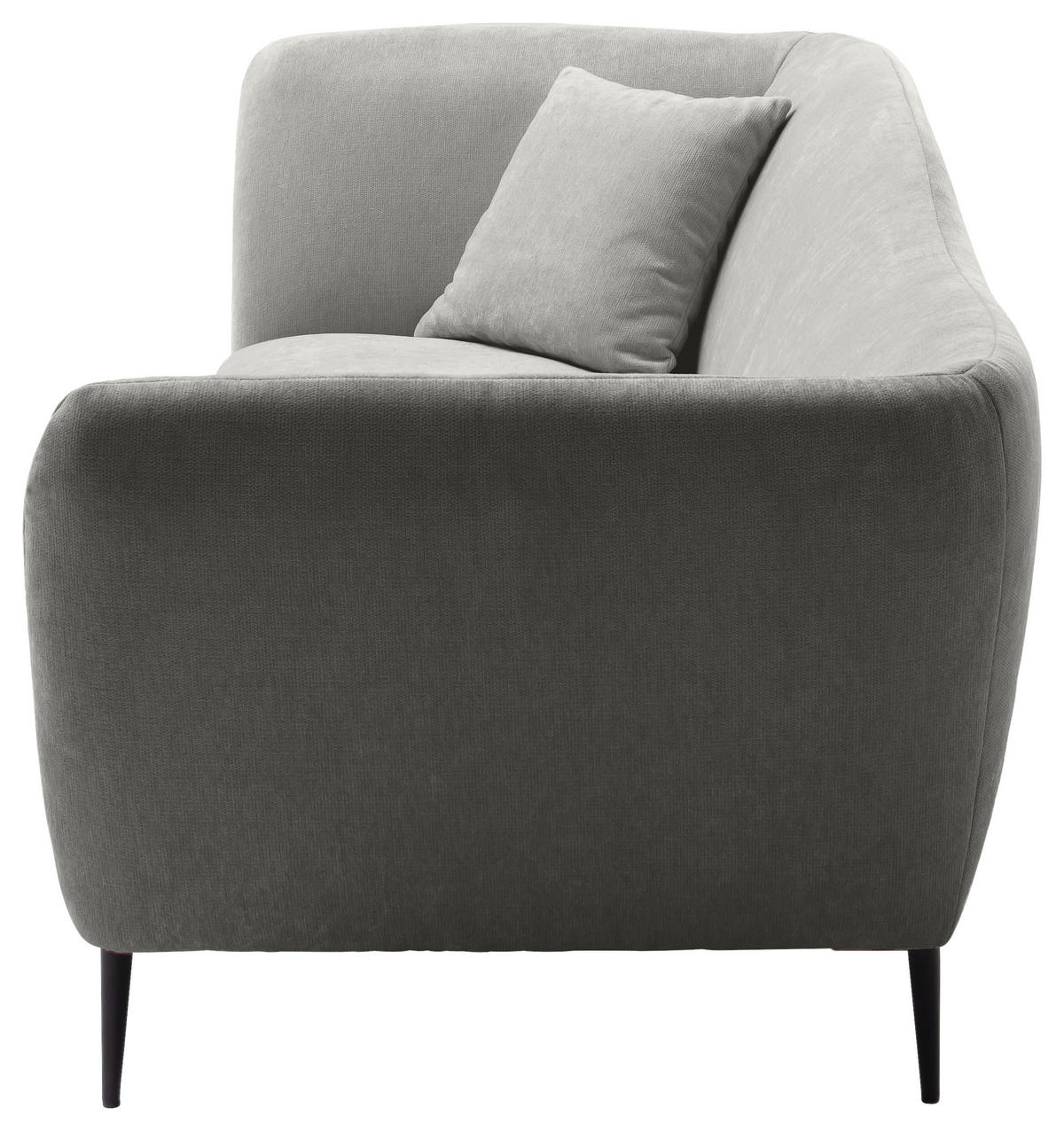 RÉCAMIERE Platinfarben Chenille Zierkissen, Rücken echt  - Platinfarben/Schwarz, KONVENTIONELL, Textil/Metall (224/70/97cm) - Hom`in