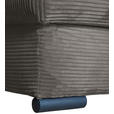 ECKSOFA in Cord Mokka  - Schwarz/Mokka, KONVENTIONELL, Textil/Metall (258/168cm) - Carryhome