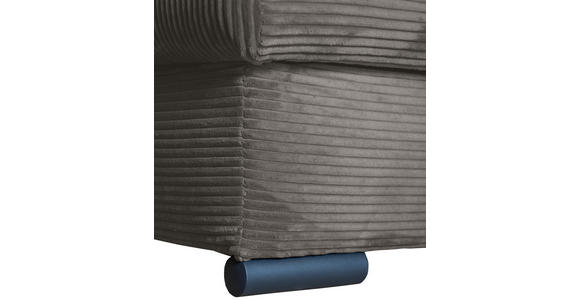 ECKSOFA in Cord Mokka  - Schwarz/Mokka, KONVENTIONELL, Textil/Metall (258/168cm) - Carryhome
