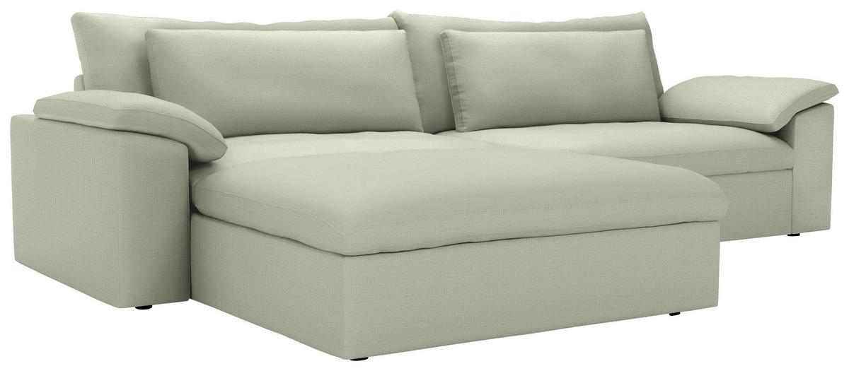 ECKSOFA  Chenille Sandfarben  - Sandfarben/Schwarz, Modern, Kunststoff/Textil (198/306cm) - Carryhome