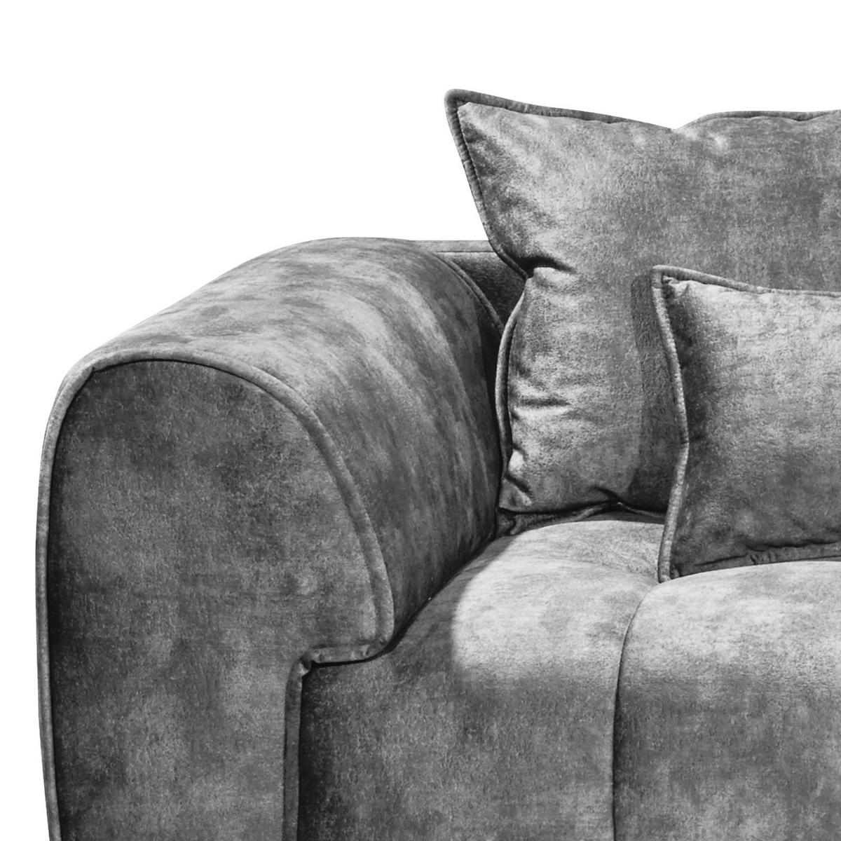 NAGY KANAPÉ textil szürke  - ezüst/szürke, Modern, műanyag/textil (316/90/112cm) - Livetastic