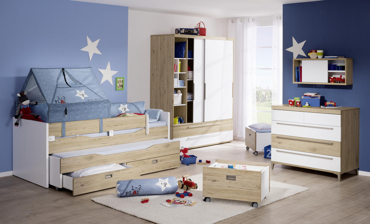 SCHIEBETÜRENSCHRANK 2-türig Weiß, Eichefarben  - Eichefarben/Silberfarben, Design, Holzwerkstoff/Metall (164,1/206,9/63,9cm) - Paidi