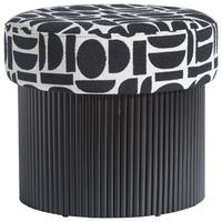 POUF Chenille 50/44/50 cm  - Schwarz/Weiß, Design, Holzwerkstoff/Textil (50/44/50cm) - MID.YOU