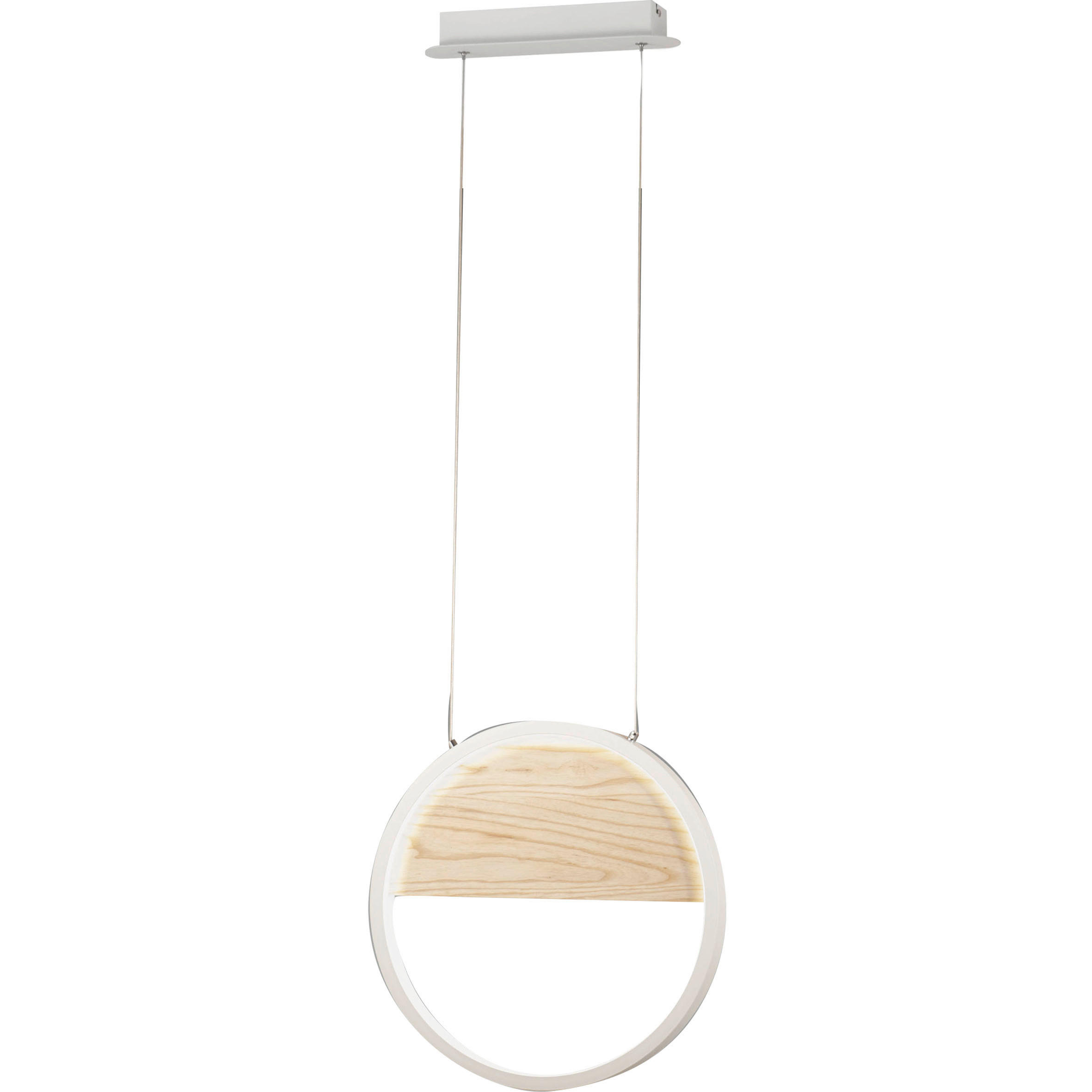 LED-PENDELLEUCHTE Pierre 40,20/200 cm  - Eschefarben/Weiß, Design, Holz/Metall (40,20/200cm) - Fabas Luce