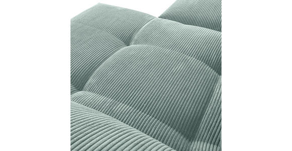 ECKSOFA  in Cord Mintgrün Zierkissen, Rückenkissen, Rücken echt  311/176 cm  - Schwarz/Mintgrün, KONVENTIONELL, Textil/Metall (311/176cm) - Carryhome