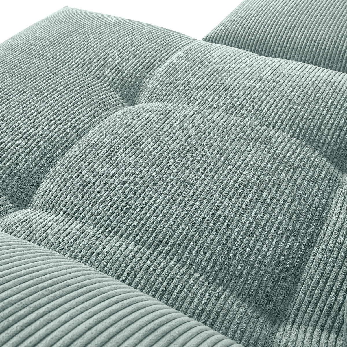 ECKSOFA Mintgrün Cord Zierkissen, Rückenkissen, Rücken echt  - Schwarz/Mintgrün, KONVENTIONELL, Textil/Metall (311/176cm) - Carryhome