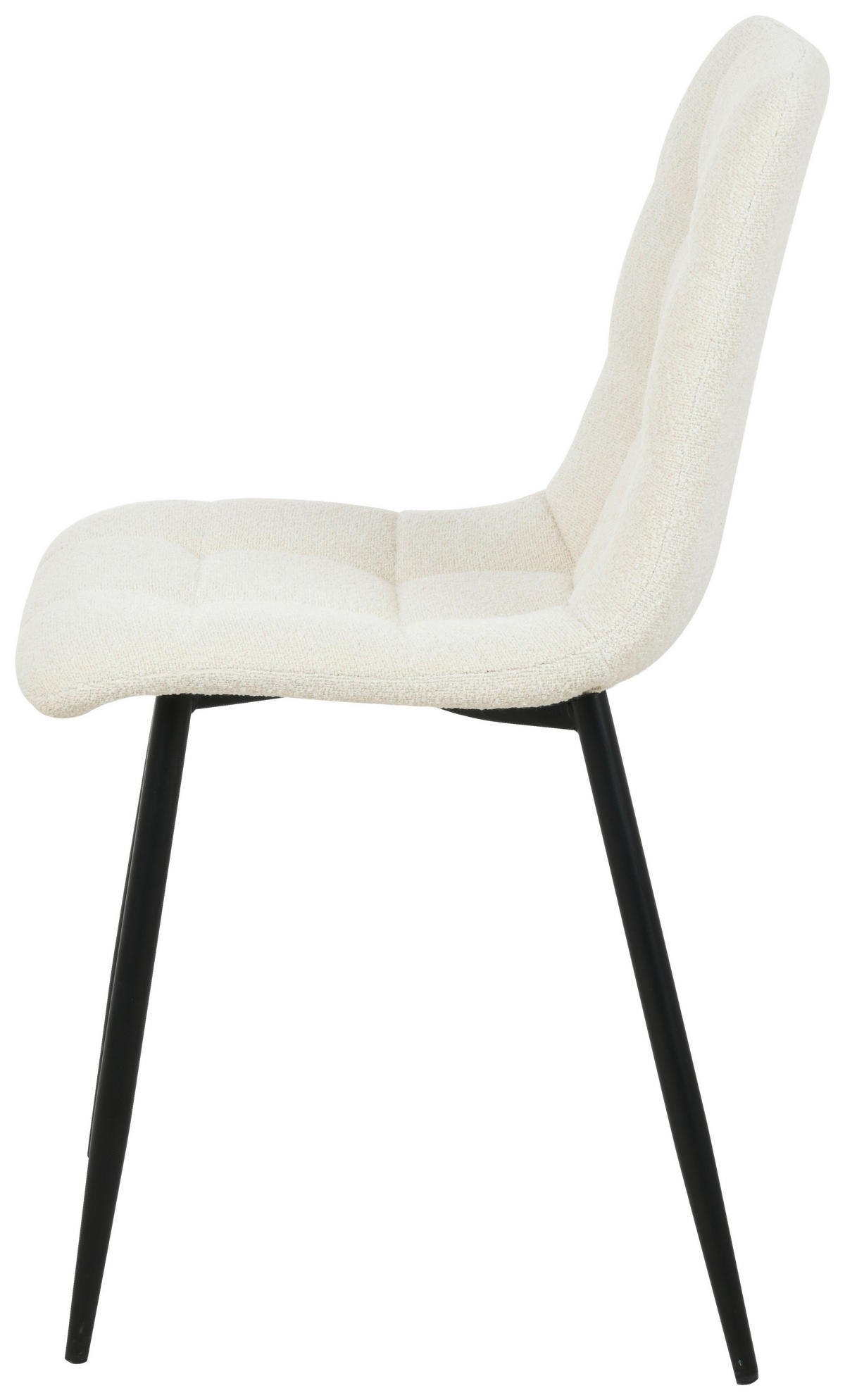 STUHL Bouclé Weiß Pappel Sperrholz  - Schwarz/Weiß, MODERN, Holz/Textil (45/88/55cm) - MID.YOU