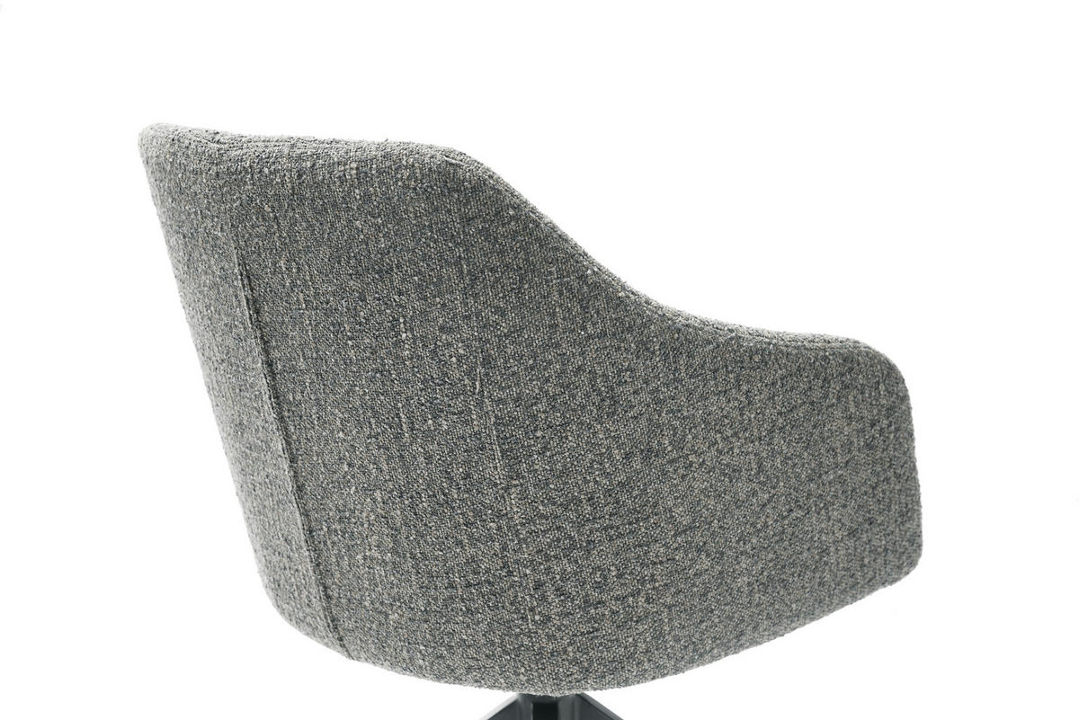 ARMLEHNSTUHL  in Eisen Webstoff  - Blaugrau/Schwarz, Design, Textil/Metall (61/83/61.5cm) - Cassando