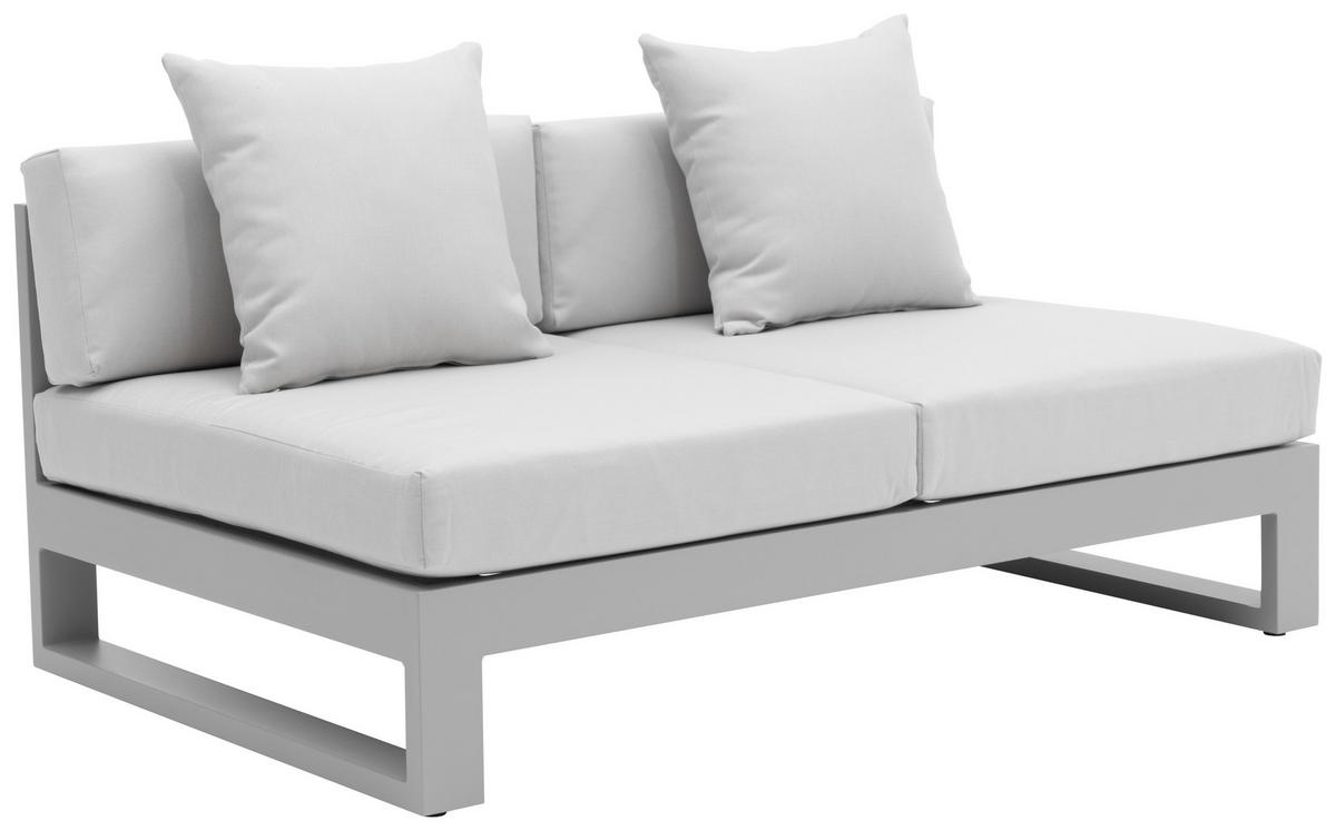 LOUNGESOFA 140/60/90 cm Aluminium  - Hellgrau, Design, Textil/Metall (140/60/90cm) - Amatio