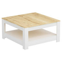 COUCHTISCH in Holzwerkstoff 89/89/45 cm  - Weiss/Eichefarben, Design, Holzwerkstoff (89/89/45cm) - Livetastic