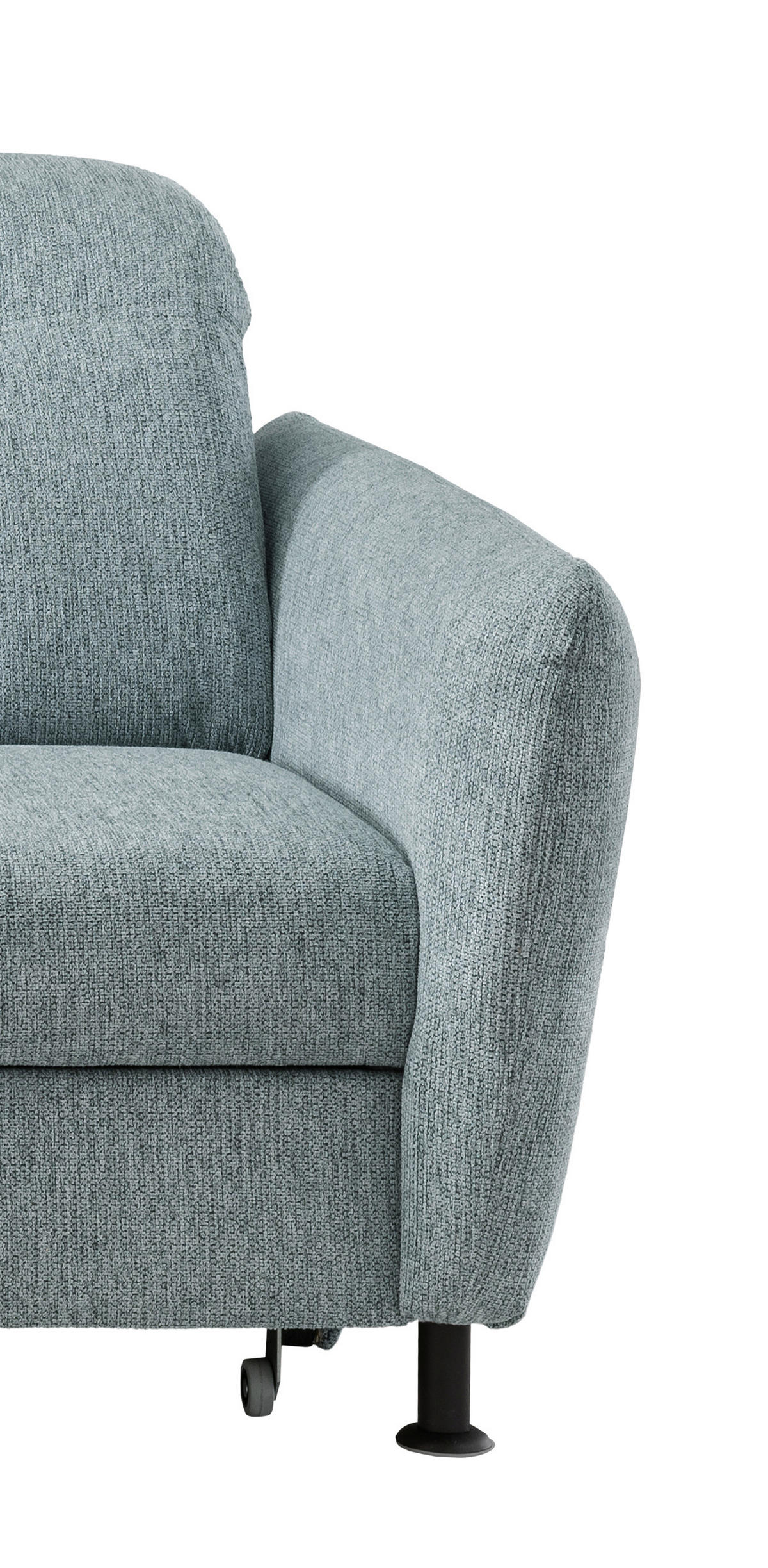 ECKSOFA in Chenille Mintgrün  - Schwarz/Mintgrün, Modern, Textil/Metall (184/267cm) - Livetastic