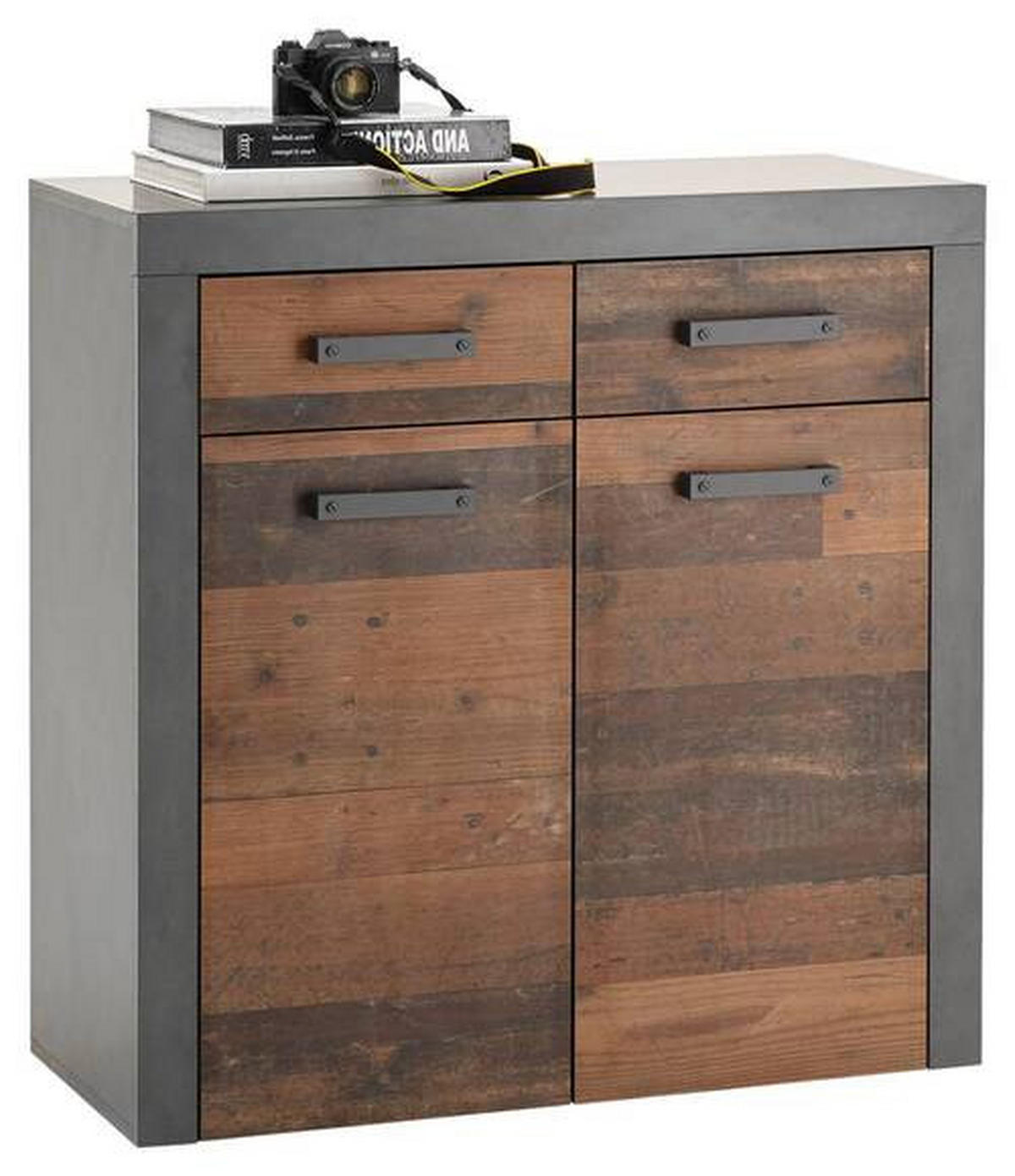 KOMMODE  in 90/92/38 cm  - Anthrazit/Braun, Trend, Holzwerkstoff/Kunststoff (90/92/38cm)