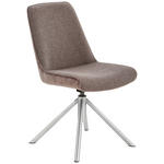 STUHL  in Edelstahl Flachgewebe Metall, Textil  - Edelstahlfarben/Cappuccino, Design, Textil/Metall (49/88/64cm) - Novel