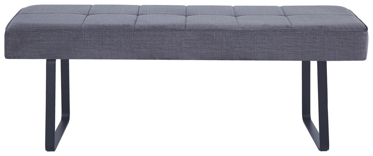 SITZBANK in Metall, Textil Dunkelgrau  - Dunkelgrau/Schwarz, KONVENTIONELL, Textil/Metall (140/49/47cm) - MID.YOU