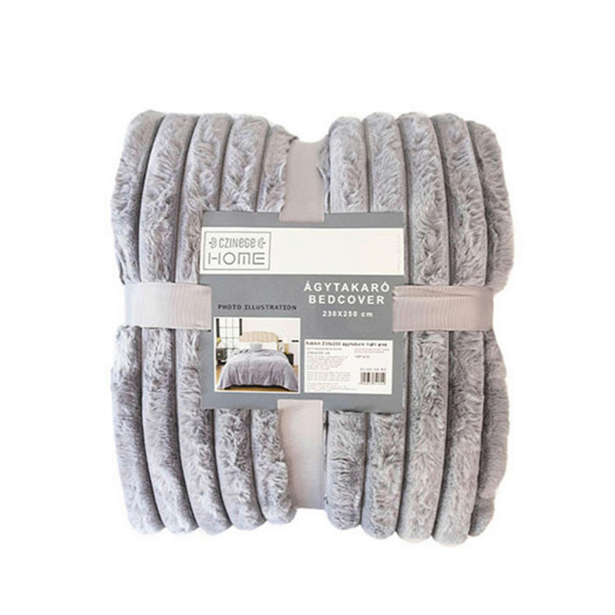 ÁGYTAKARÓ  - világosszürke, Basics, textil (230/4/250cm)